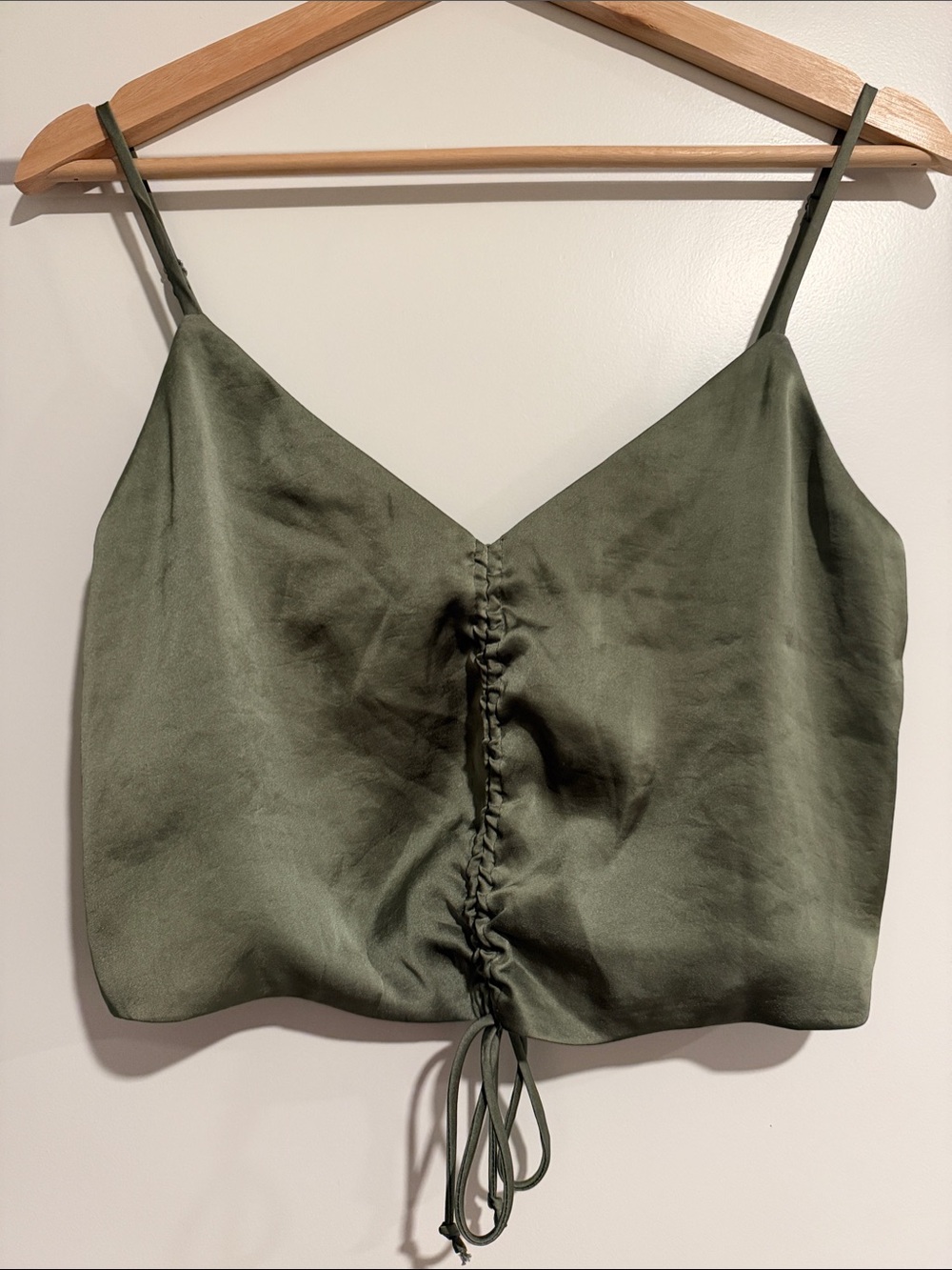 Wilfred Olive Ruched Drawstring Cami